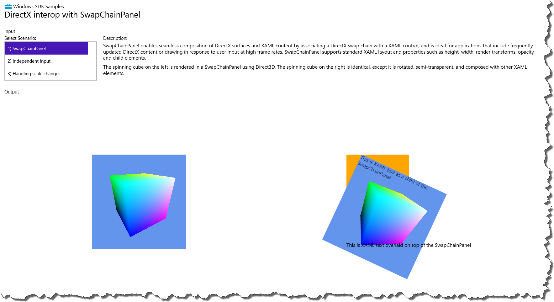 Combining XAML and DirectX together in a WinRT application