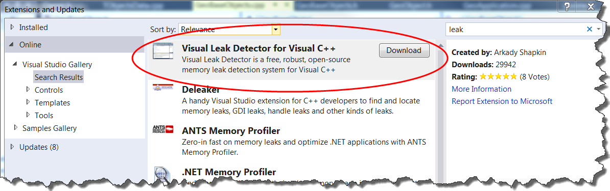 Using Visual Leak Detector