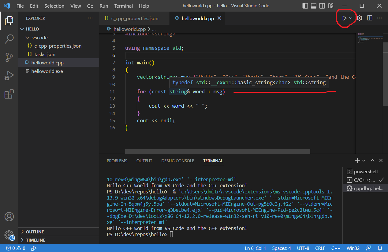 Compiling a C++ source file in Visual Studio Code with MinGW |  